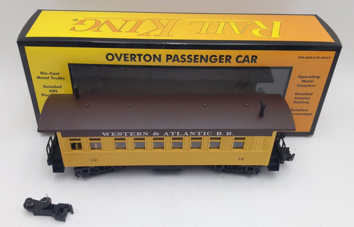 MTH 30-6400-2 O Gauge Western & Atlantic Railroad Overton Illuminated Coach #12 EX/Box