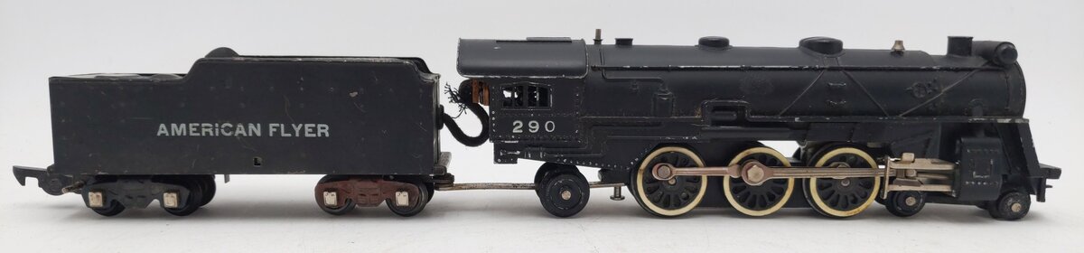 American Flyer 290 Vintage S 4-6-2 Die-Cast Steam Locomotive & Tender VG