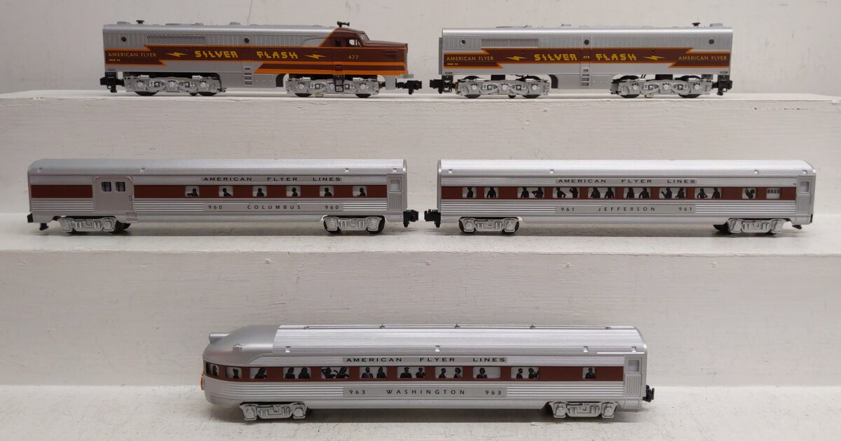 American Flyer 6-49606 S Silver Flash AB Gauge Diesel Passenger Train Set EX/Box