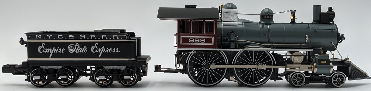 MTH 20-3385-1 NYC 4-4-0 Empire State Steam Locomotive & Tender #999 PS3 (HiRail) NIB
