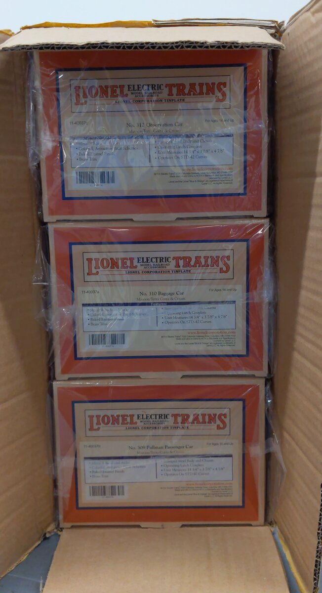 MTH 11-40037 Standard Gauge 309 Series Passenger Car Set (Set of 3) MT/Box