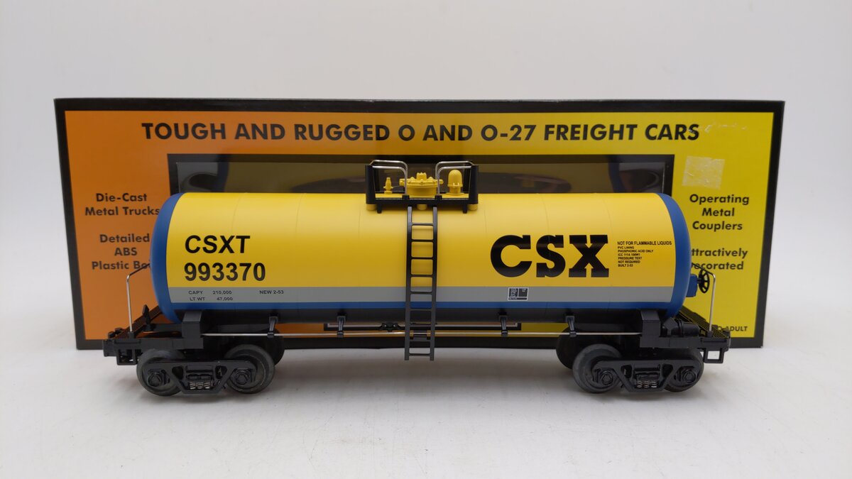 MTH 30-7338 O Gauge CSX Modern Tank Car #993370 LN/Box