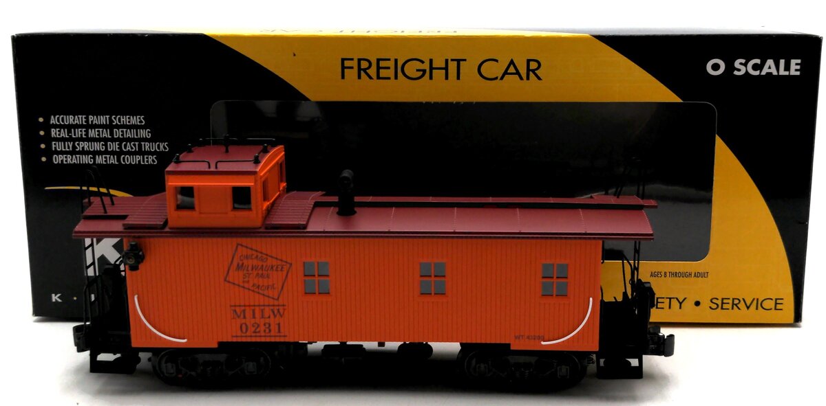 K-Line K616-1371 O Gauge Milwaukee Woodsided Smoking Illuminated Caboose #0231 NIB