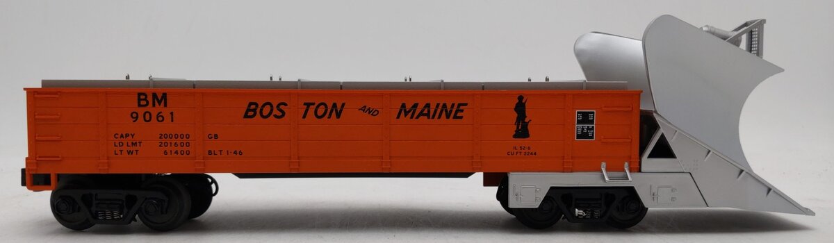 MTH 30-7946 O Gauge B&M Heavy Duty Snow Plow w/Headlight #9061 LN/Box