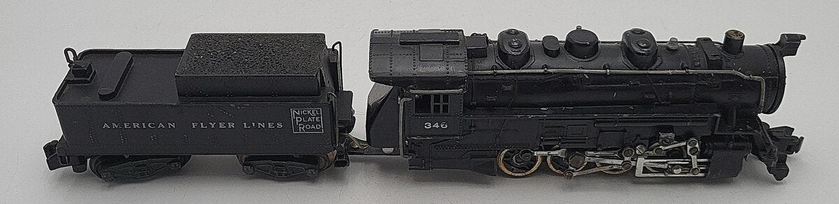 American Flyer 346 Vintage S Nickel Plate Road Steam Locomotive & Tender VG