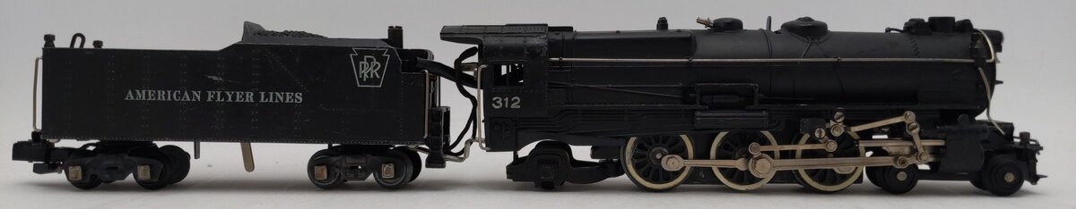 American Flyer 312 Vintage S PRR 4-6-2 Die-Cast Steam Locomotive & Tender VG