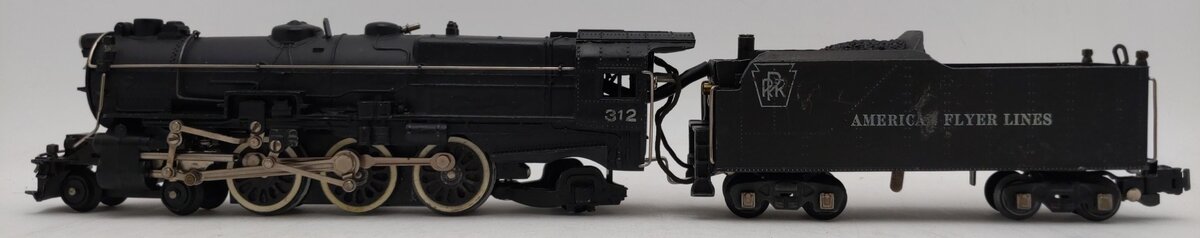 American Flyer 312 Vintage S PRR 4-6-2 Die-Cast Steam Locomotive & Tender VG