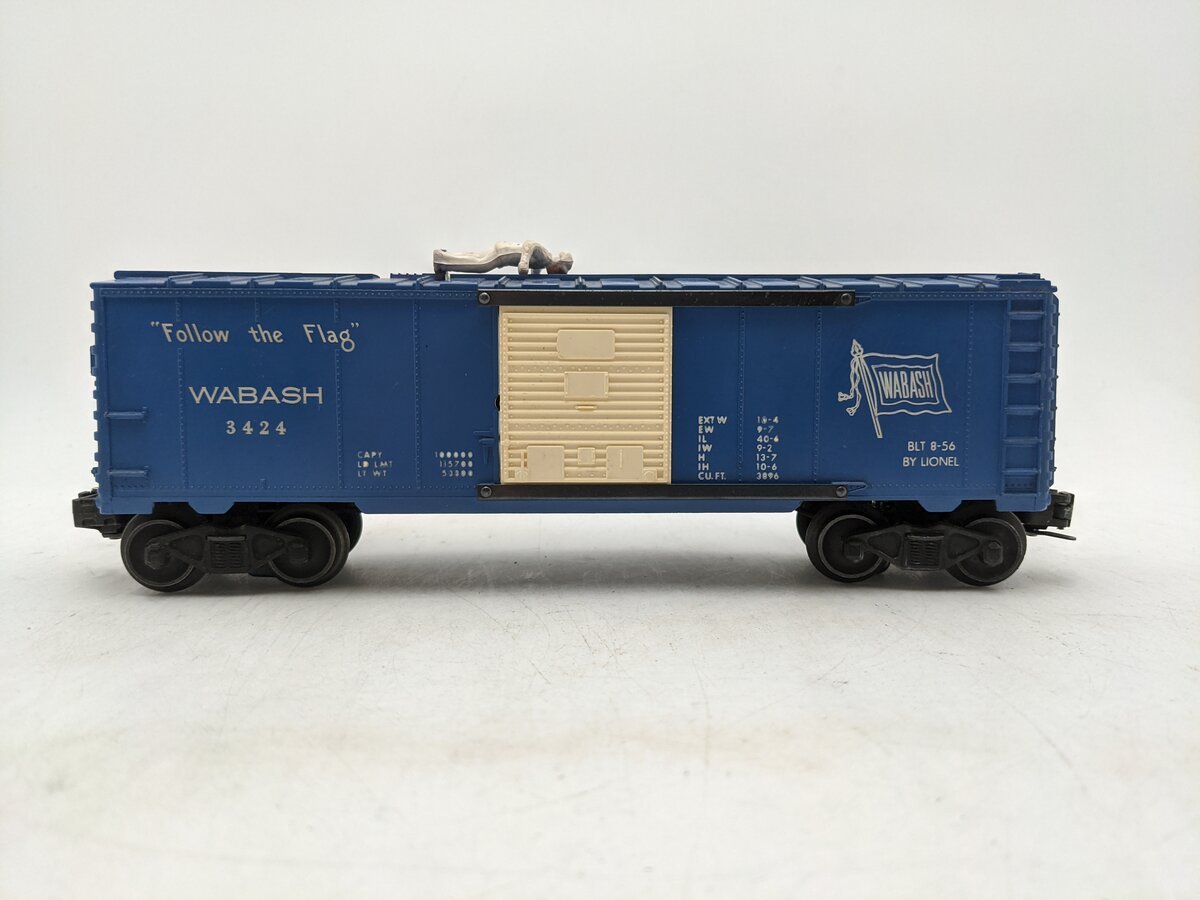 Lionel 3424 Vintage O Wabash Operating Brakeman Car with White Figure VG