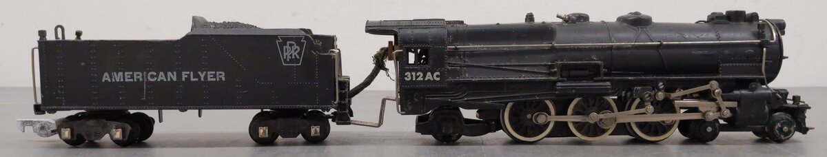American Flyer 312AC Vintage S PRR 4-6-2 Pacific Steam Locomotive & Tender VG