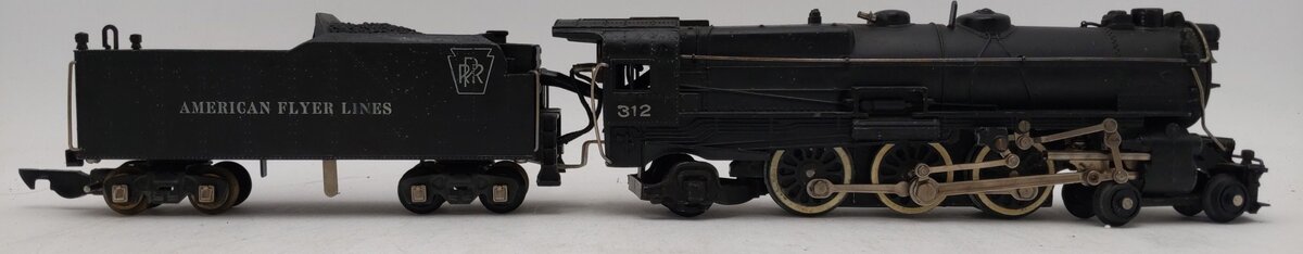 American Flyer 312 VIntage S PRR 4-6-2 Die-Cast Steam Locomotive & Tender VG
