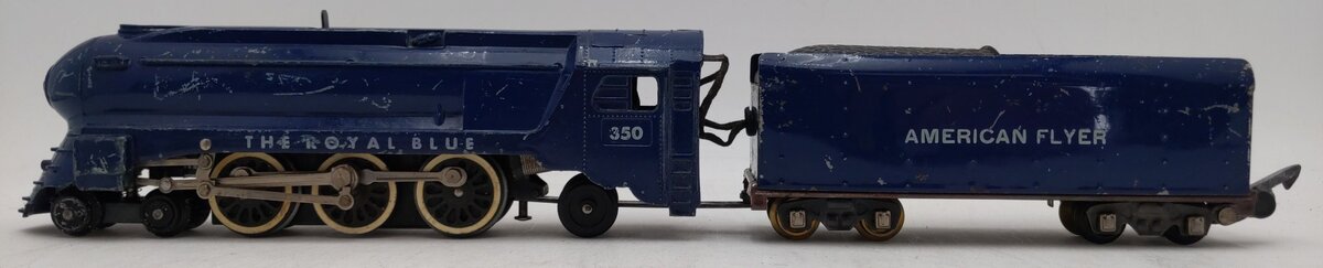 American Flyer 350 Vintage S B&O The Royal Blue 4-6-2 Die-Cast Steam Locomotive VG