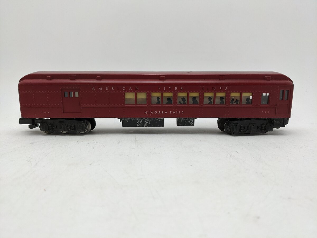 American Flyer 953 VIntage S Niagra Falls Heavyweight Combo Car w/Silhouettes VG/Box