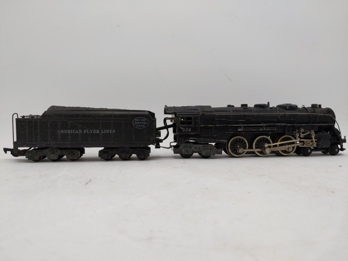 American Flyer 322 Vintage S NYC 4-6-4 Hudson Steam Locomotive & Tender VG