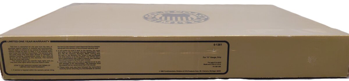 Lionel 6-1361 O Gauge Union Pacific Gold Coast Limited Set LN/Box