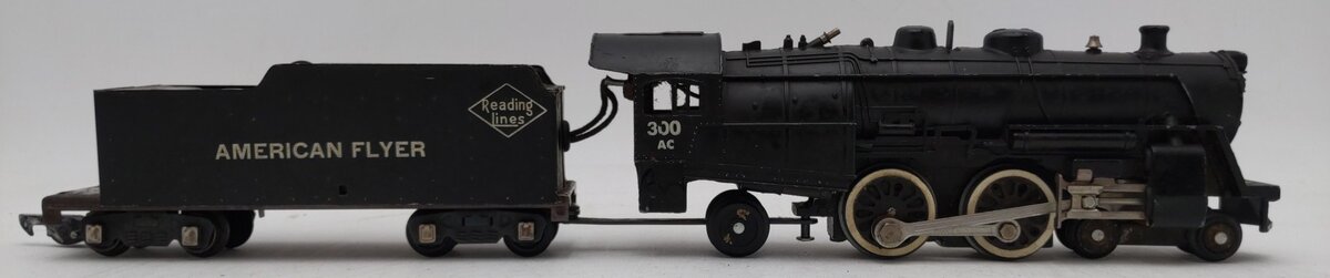 American Flyer 300AC Vintage S Reading 4-4-2 Reading Steam Locomotive & Tender VG