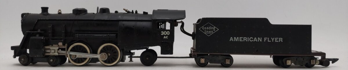 American Flyer 300AC Vintage S Reading 4-4-2 Reading Steam Locomotive & Tender VG