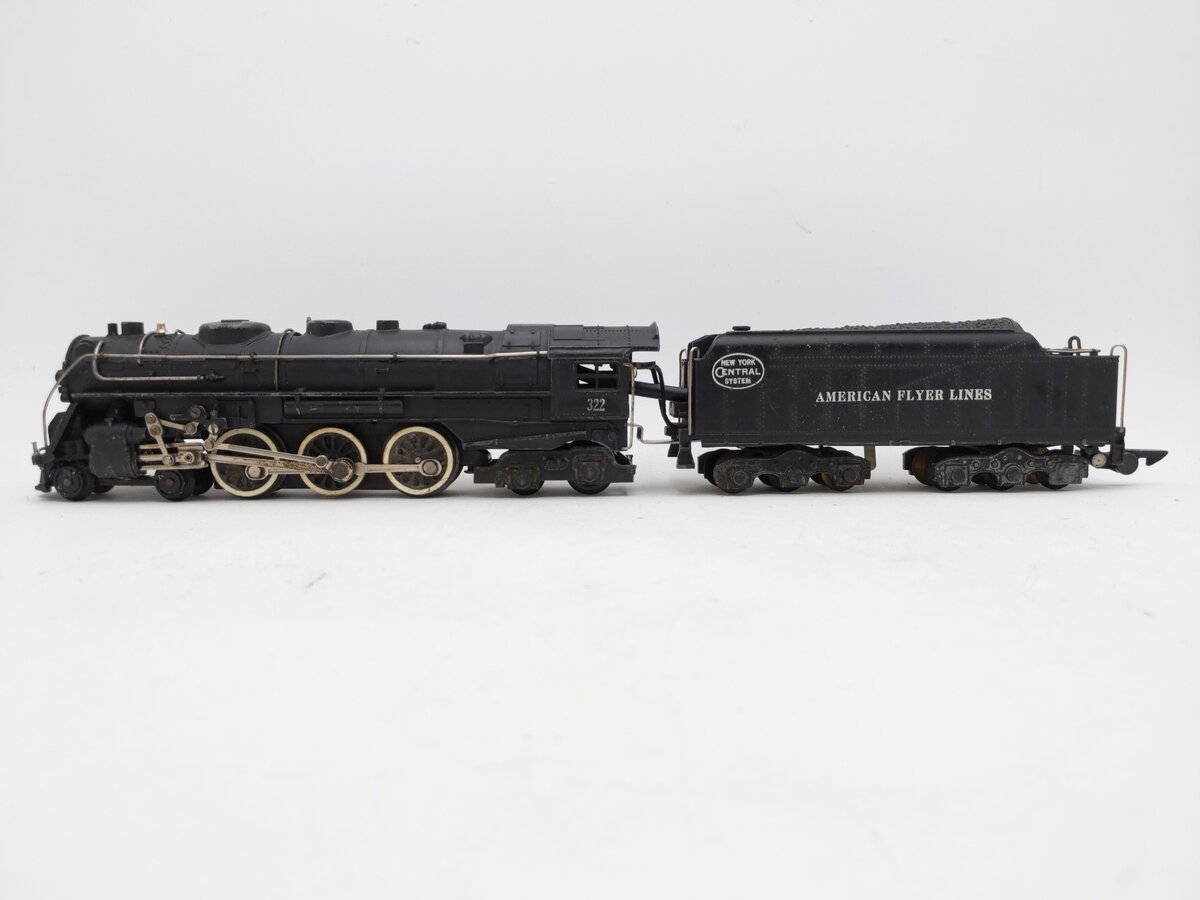 American Flyer 322 Vintage S NYC 4-6-4 Hudson Steam Locomotive & Tender VG