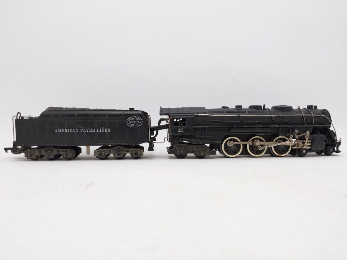 American Flyer 322 Vintage S NYC 4-6-4 Hudson Steam Locomotive & Tender VG