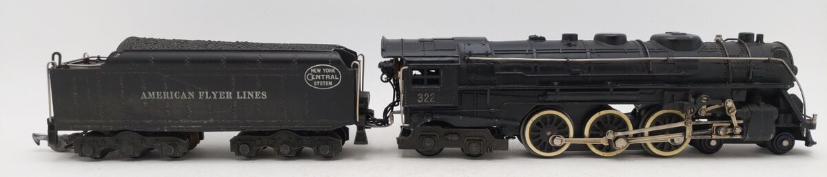 American Flyer 322 Vintage S NYC 4-6-4 Hudson Steam Locomotive & Tender VG