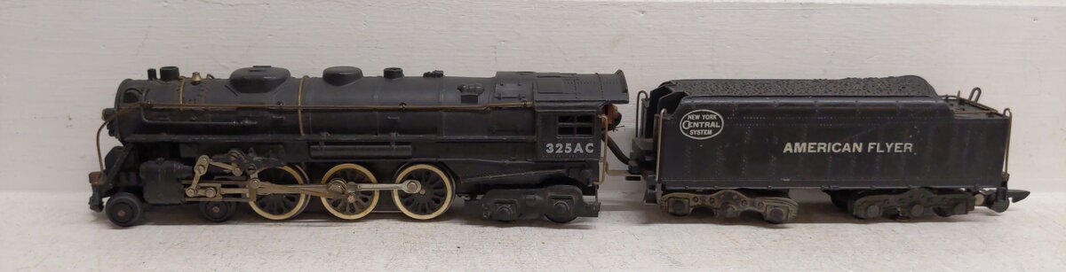 American Flyer 325AC Vintage S New York Central 4-6-4 Steam Locomotive & Tender VG