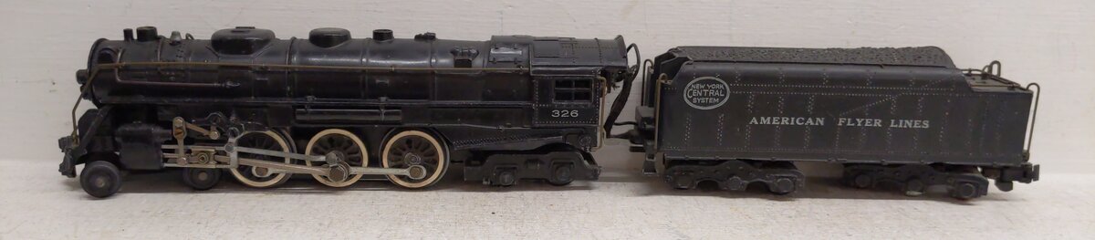 American Flyer 326 Vintage S NYC 4-6-4 Die-cast Steam Locomotive & Tender VG