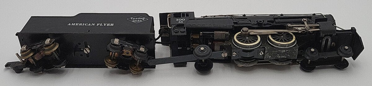 American Flyer 300 Vintage S Reading 4-4-2 Atlantic Steam Locomotive & Tender VG