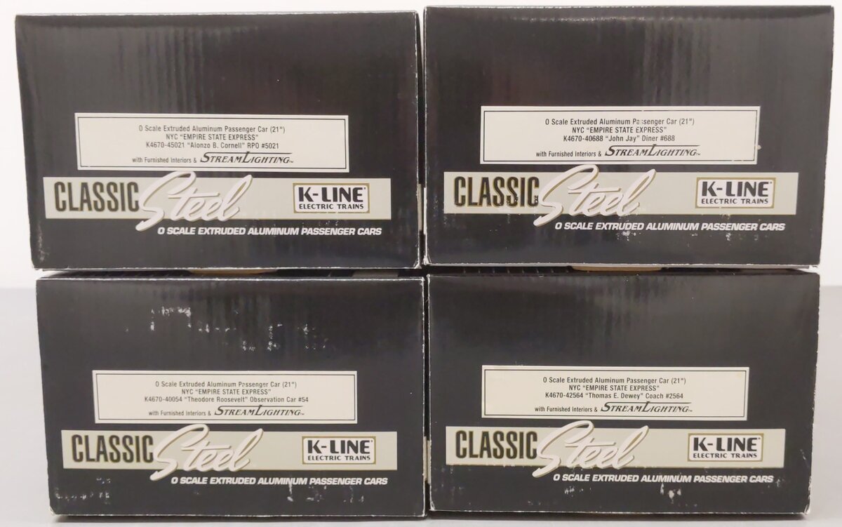 K-Line K4670B O NYC Empire State Express 21" Passenger Cars (Set of 4) EX/Box