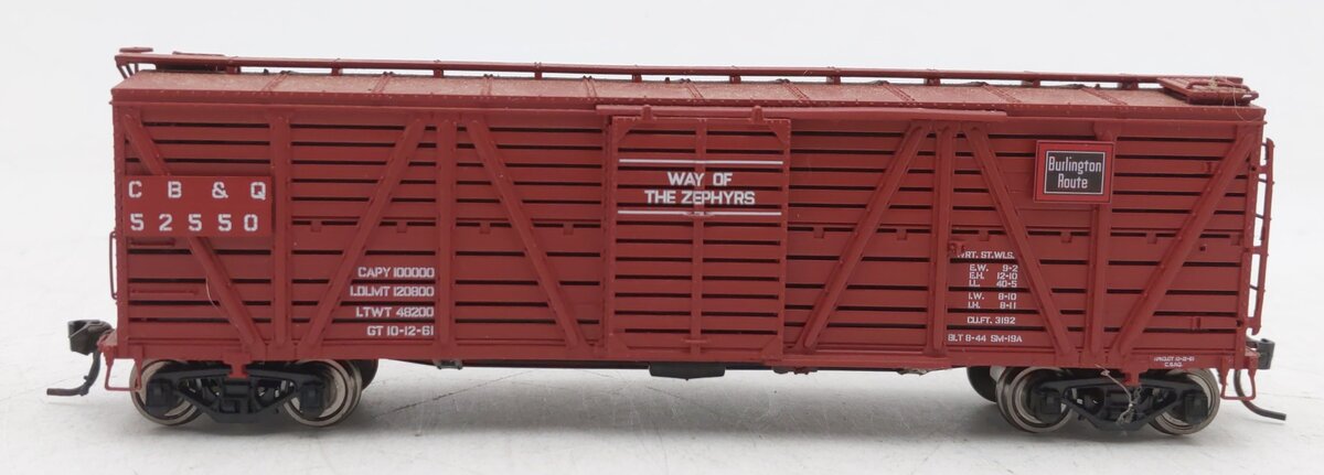 Broadway Limited 2520 HO Chicago, Burlington & Quincy PRR K7 Stock Car  VG