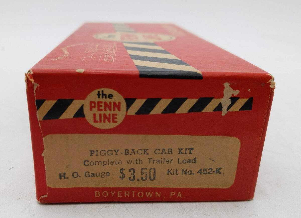 Penn Line 452 HO Monon Piggy-Back Car w/ Trailer Load LN/Box