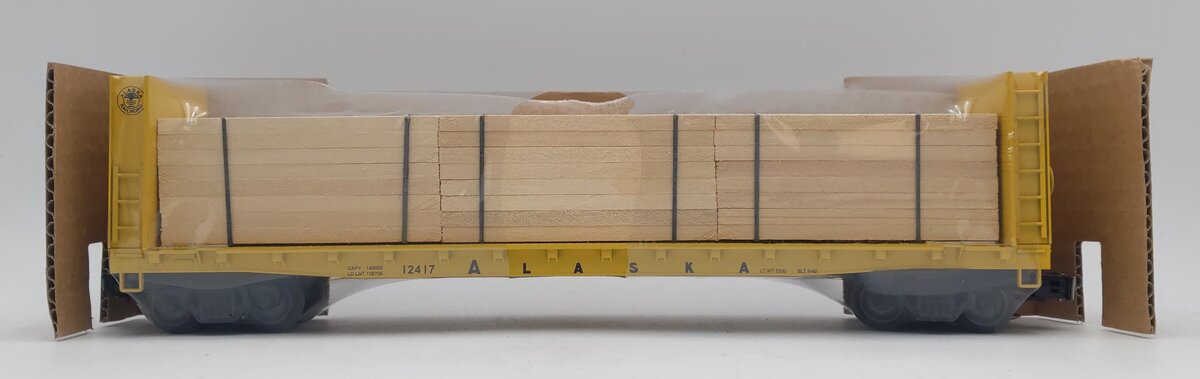Weaver O Gauge Alaska Bulkhead Flatcar w/ Wood Load #12417 (3-Rail) NIB