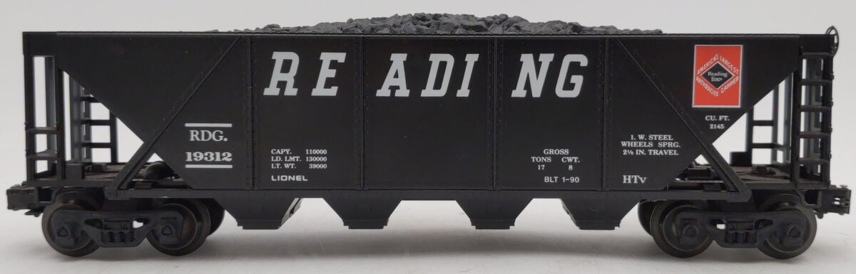 Lionel 6-19312 O Gauge Reading Hopper with Coal Load EX