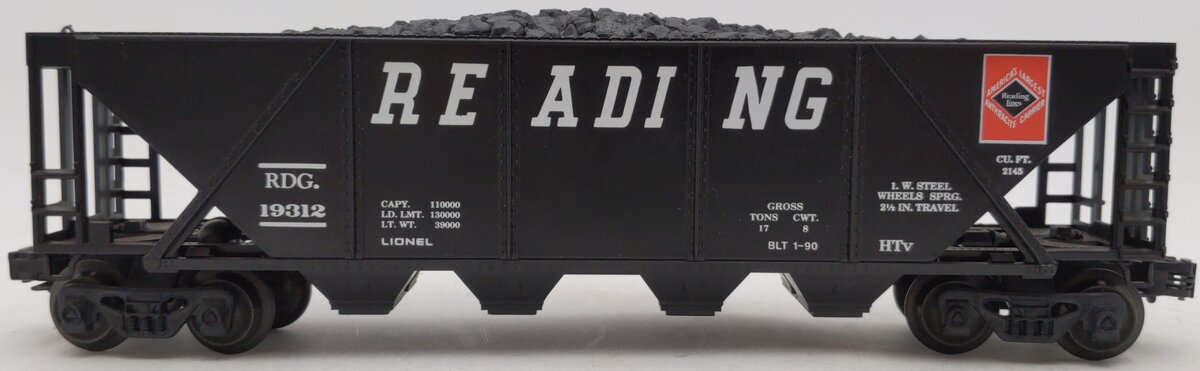 Lionel 6-19312 O Gauge Reading Hopper with Coal Load EX