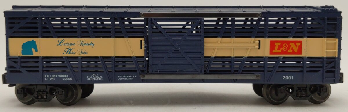Lionel 6-52244 O Gauge L&N Lexington Kentucky Horse Sales Cattle Car #2001 EX