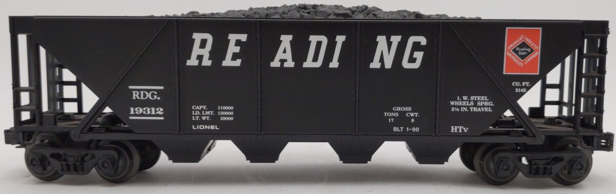 Lionel 6-19312 O Gauge Reading Hopper with Coal Load EX