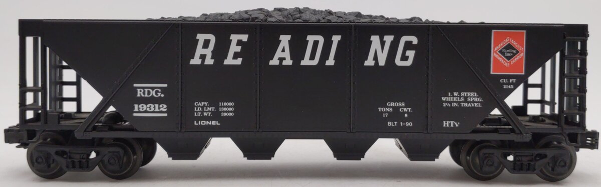 Lionel 6-19312 O Gauge Reading Hopper with Coal Load EX