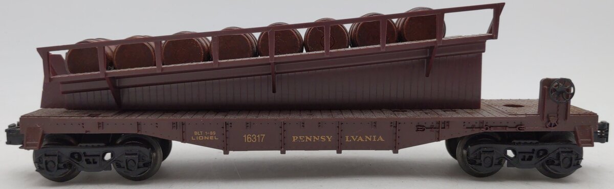 Lionel 6-16317 O Gauge Pennsylvania Barrel Ramp Car #16317 EX