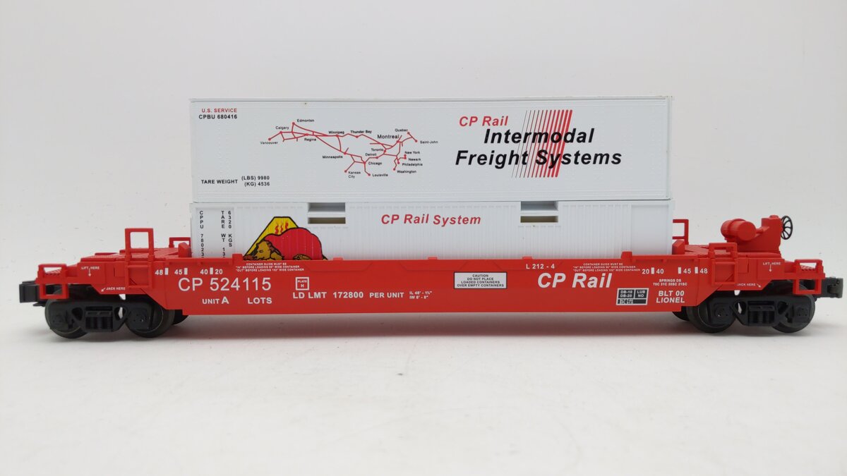 Lionel 6-52196 O Gauge Canadian Pacific Rail Double Stack Unit #524115 EX