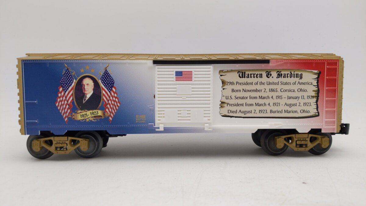 Lionel 6-81489 O Gauge USA Presidents Warren G. Harding Boxcar EX