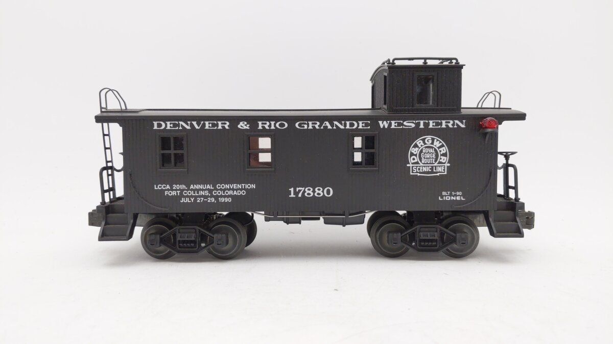 Lionel 6-17880 O Gauge LCCA 1990 Denver & Rio Grande Western Woodside Caboose EX