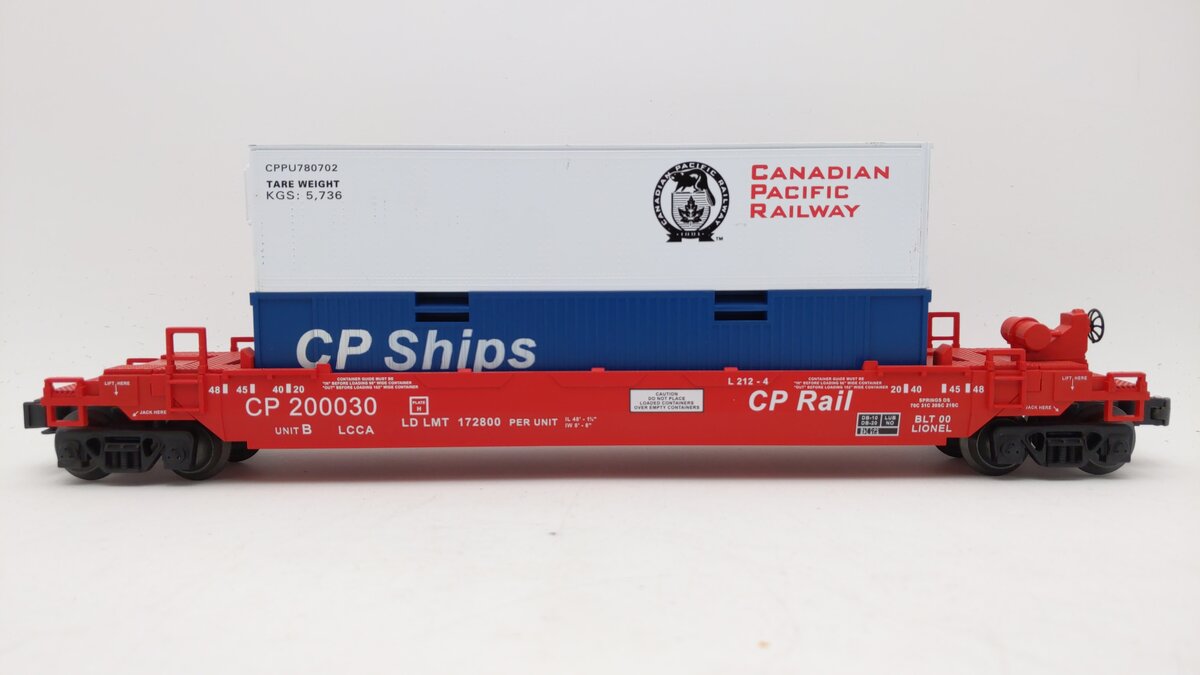 Lionel 6-52195 O Gauge Canadian Pacific LCCA Double Stack 2000 EX