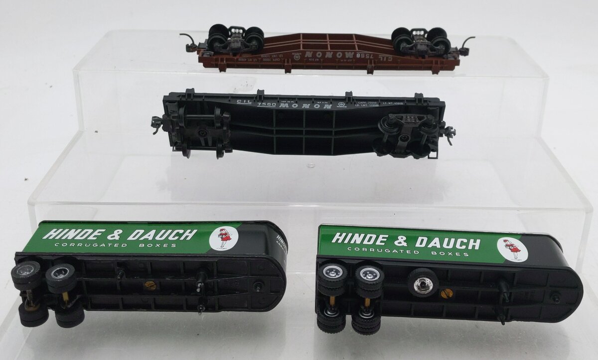 Generic HO Scale Monon Fla Cars W/ Trailers #7560 #7568 [2] EX