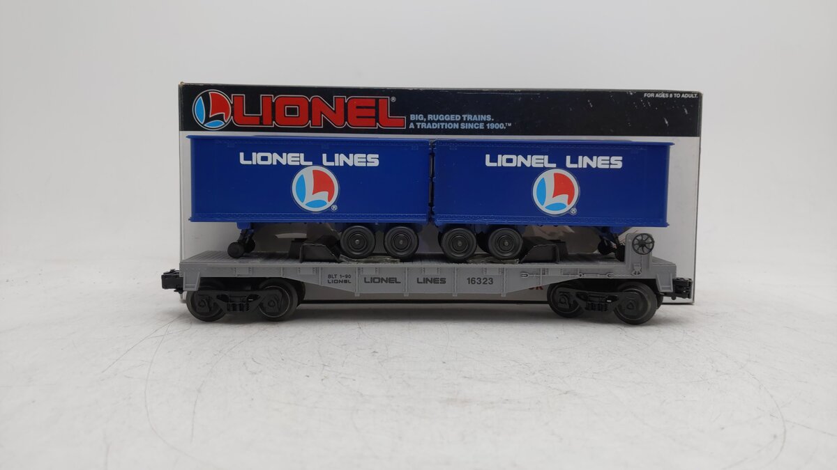 Lionel 6-16323 O Gauge Lionel Lines Flatcar w/ Trailers EX/Box