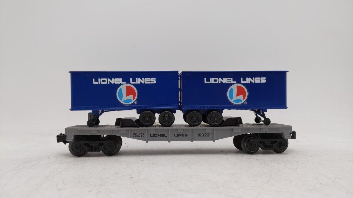 Lionel 6-16323 O Gauge Lionel Lines Flatcar w/ Trailers EX/Box