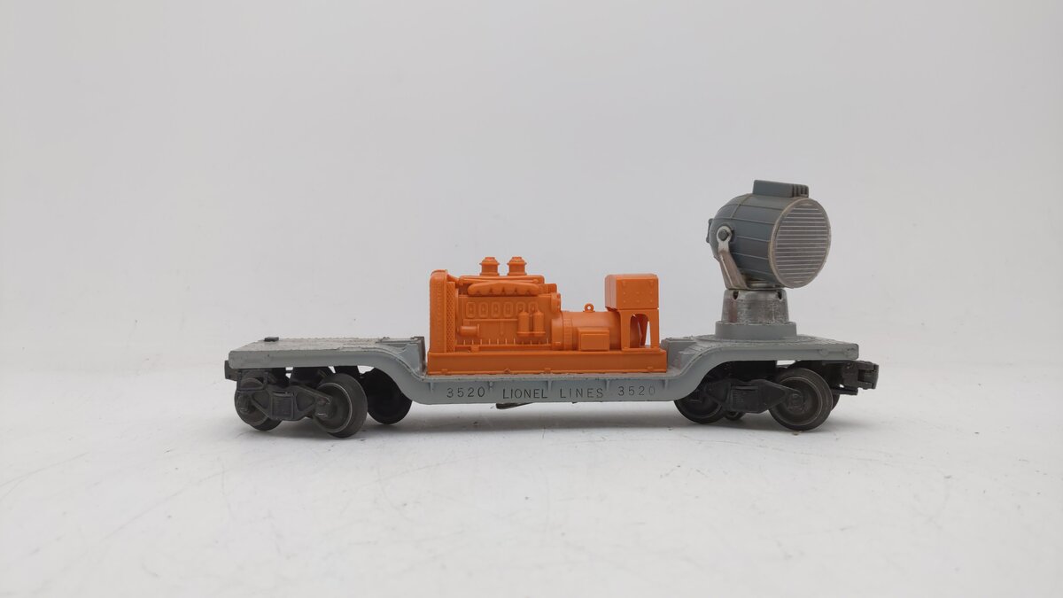 Lionel 3520 Vintage O Lionel Lines Rotating Operating Searchlight Car VG