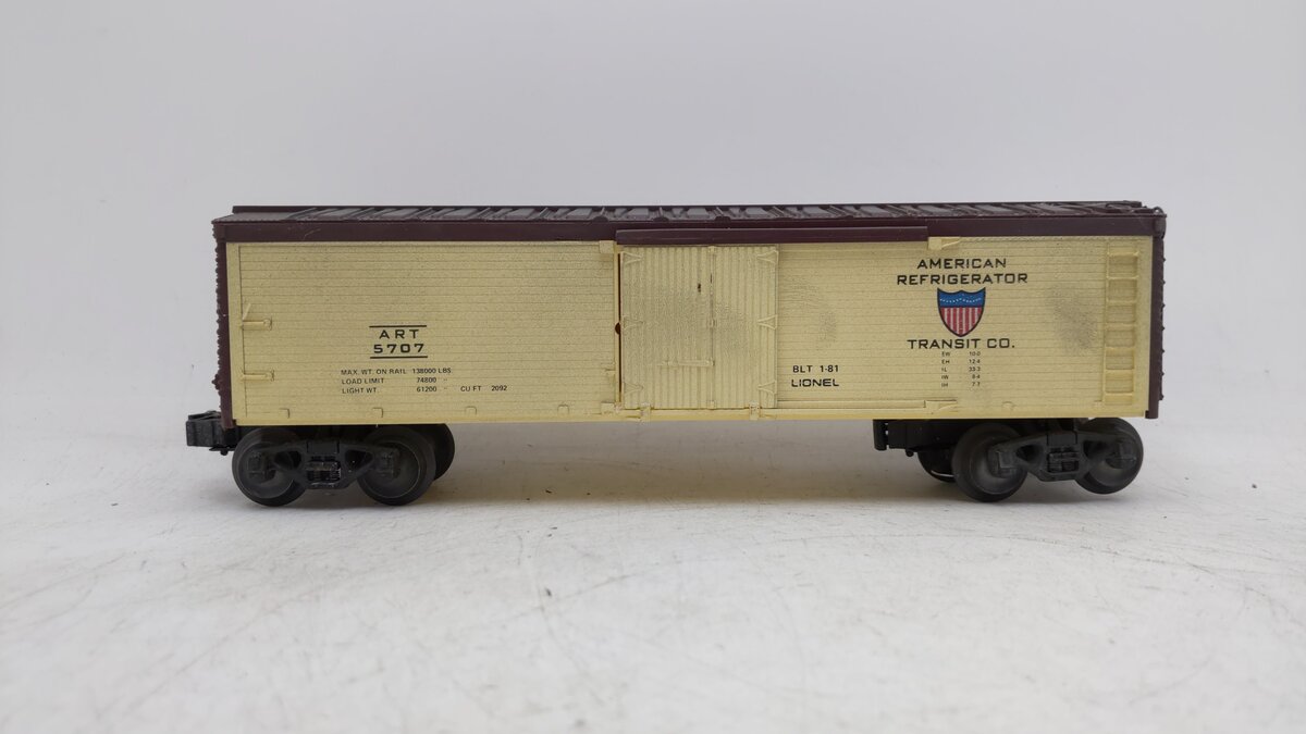Lionel 6-5707 O Gauge American Refrigerator Transit Co. Woodside Reefer EX/Box