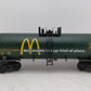 MTH 20-96021 O Gauge McDonald's Single Dome Tank Car #74978 EX/Box