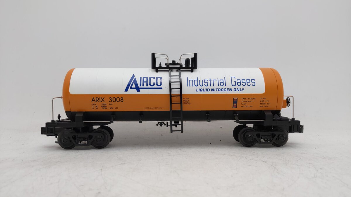 MTH 20-92011 O Gauge Airco Single Dome Tank Car #3008 EX/Box