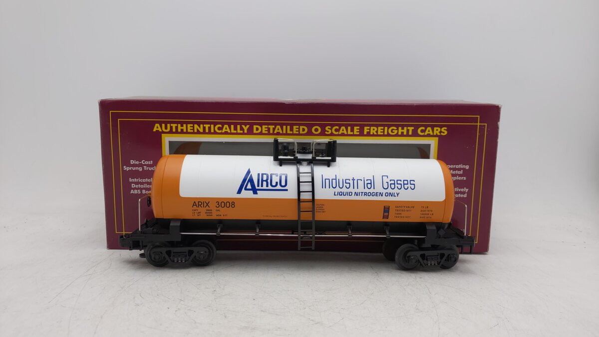 MTH 20-92011 O Gauge Airco Single Dome Tank Car #3008 EX/Box