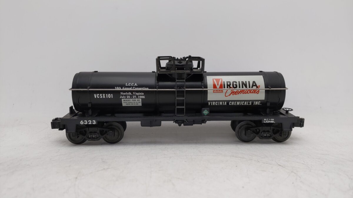Lionel 6-6323 O Gauge LCCA Virginia Chemicals Single Dome Tank Car EX/Box