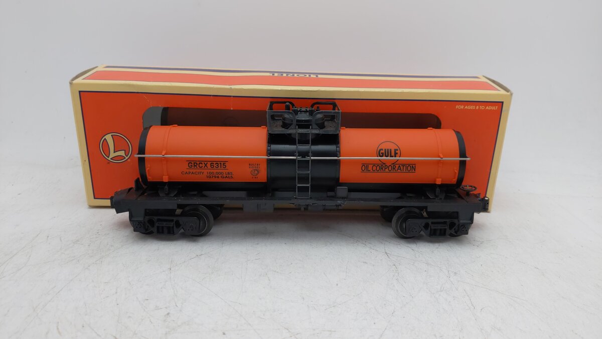 Lionel 6-19611 O Gauge Gulf Single Dome Tank Car #6315 EX/Box